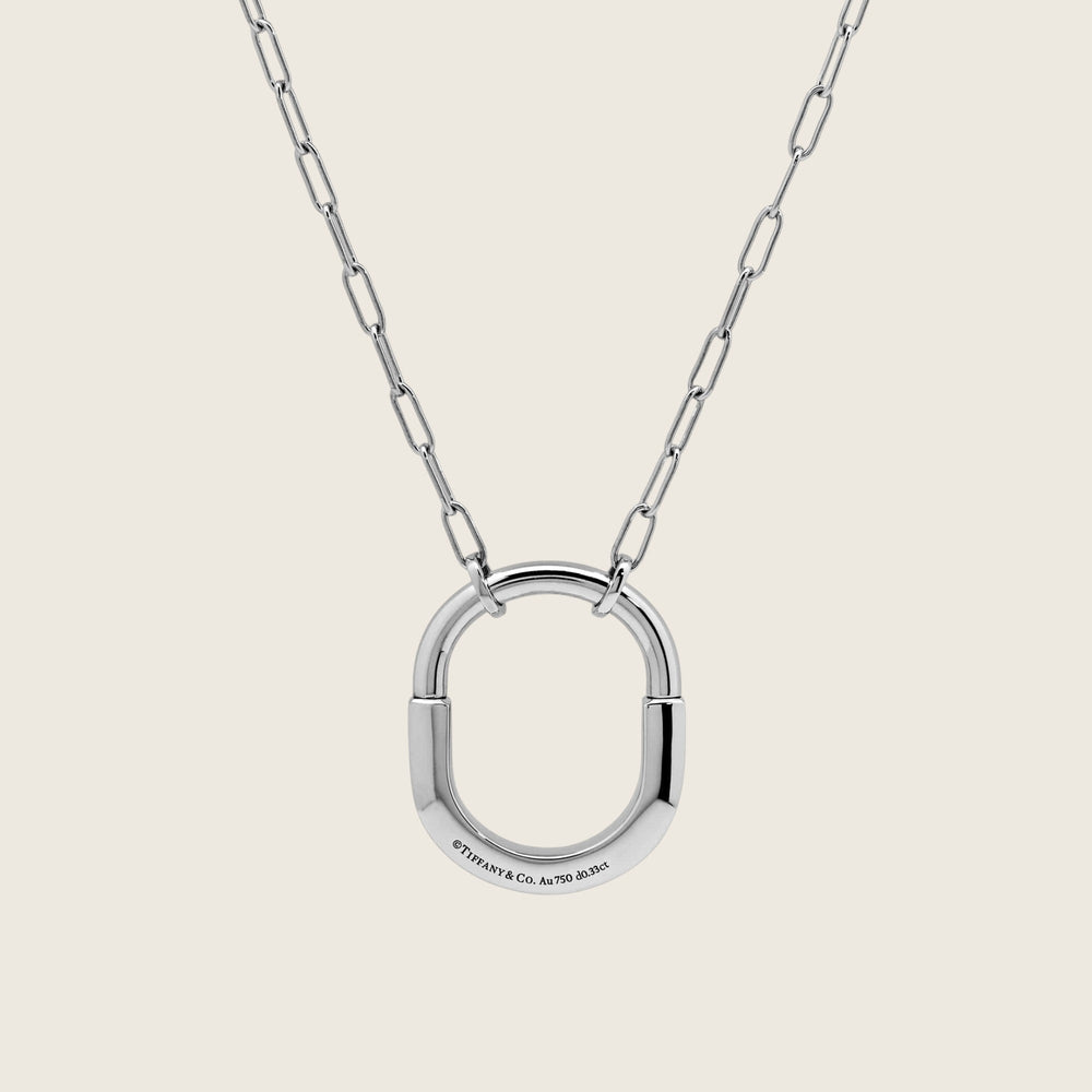 Tiffany & Co. Lock Necklace in White Gold with Diamonds 72342119 - View 2