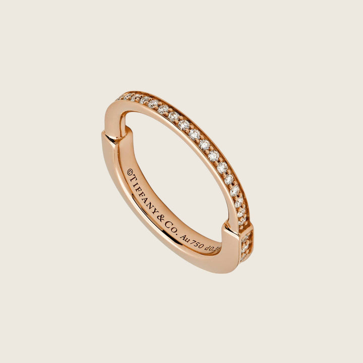 Tiffany & Co. Lock Ring in Rose Gold with Pavé Diamonds 72791584 - View 7