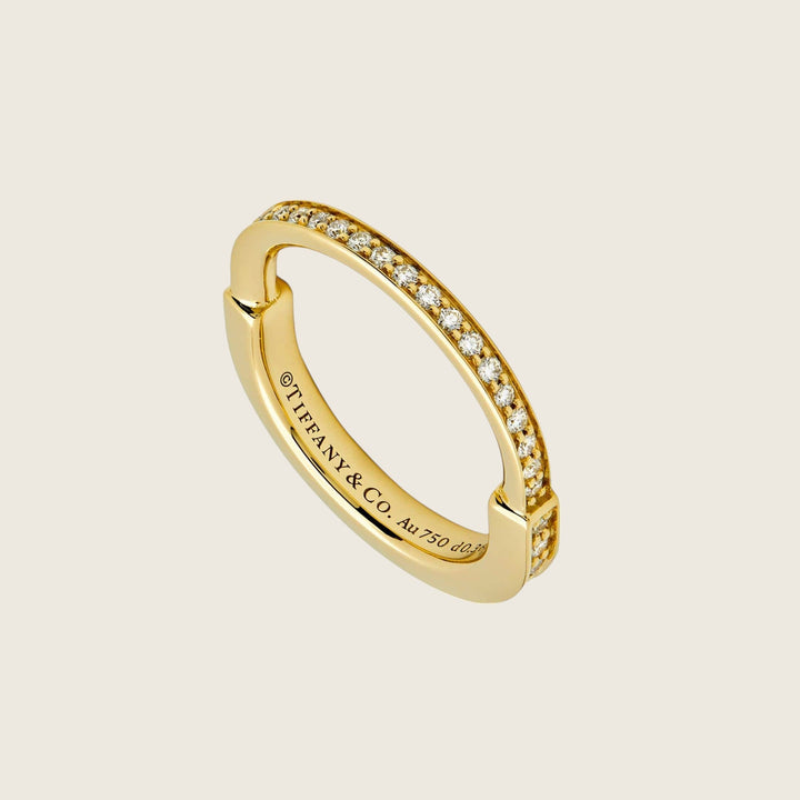 Tiffany & Co. Lock Ring in Yellow Gold with Pavé Diamonds 72343786 - View 2
