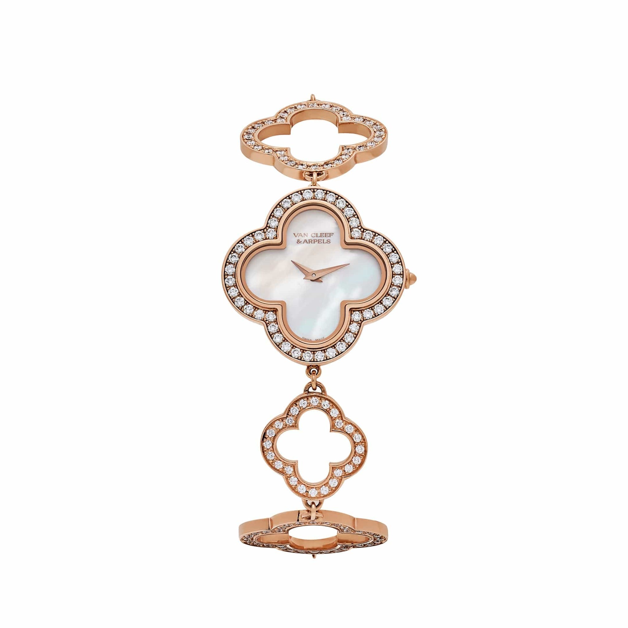 Van Cleef & Arpels Alhambra 2365149 'Ladies' Vintage Rose Gold White Mother of Pearl Dial Quartz Watch - View 2