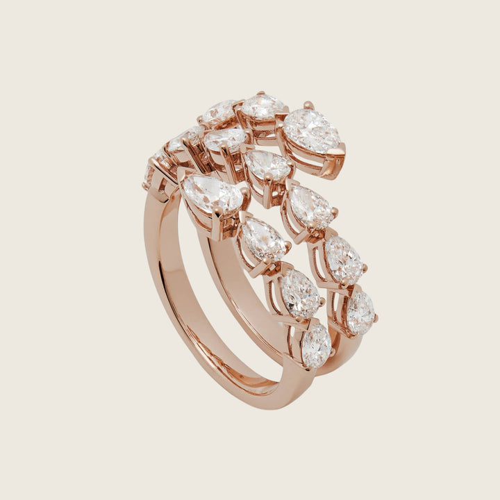 Diamond Twist Rose Gold Ring - View 2